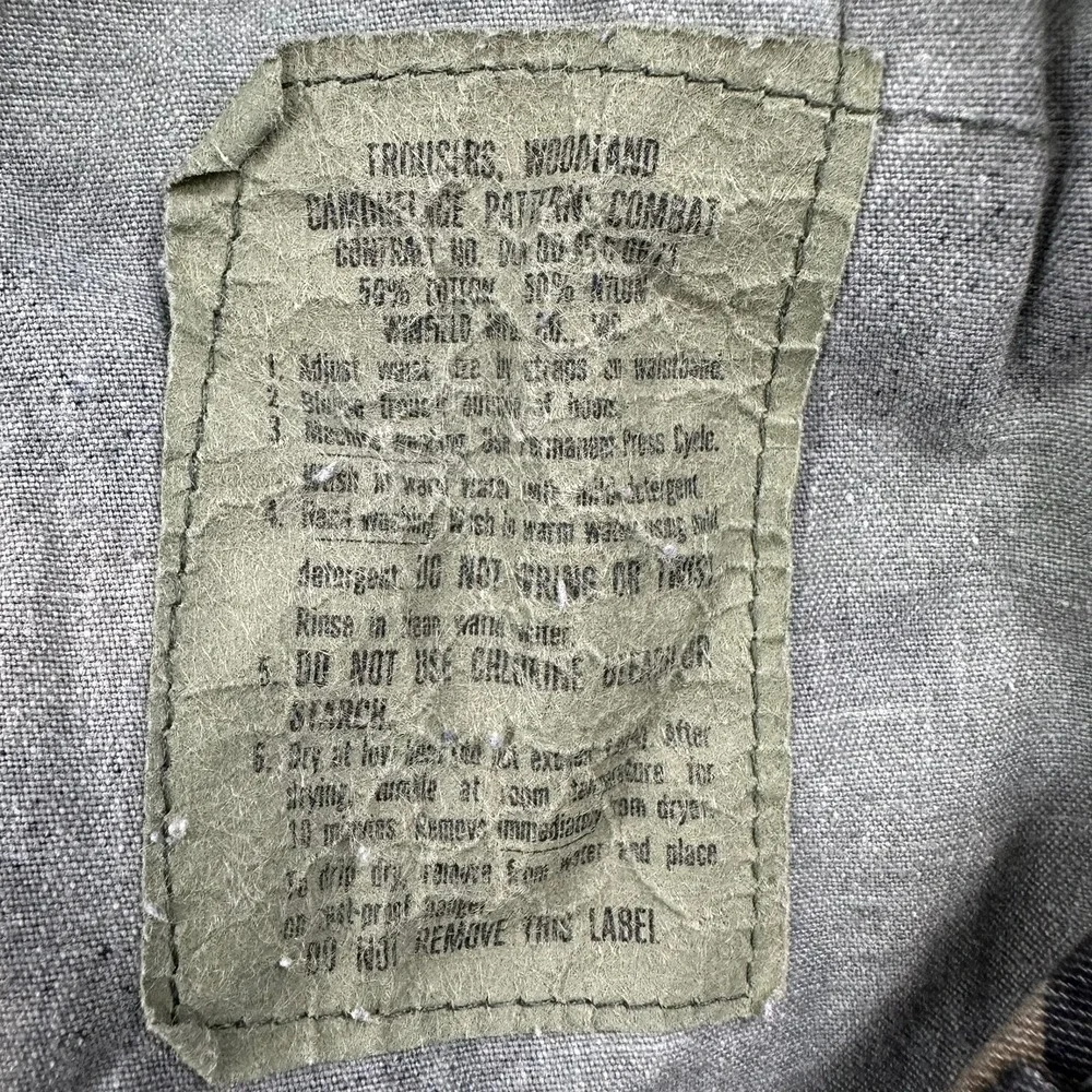 VTG Military Pants Mens Small Short Trousers‎ Woodland Cargo Camo Marines 30x30